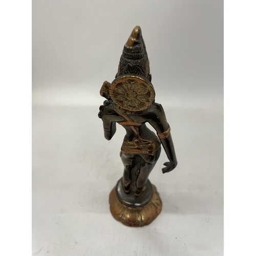 9 - A SINO TIBETAN BI METAL OF A GODDESS, HEIGHT 21CM