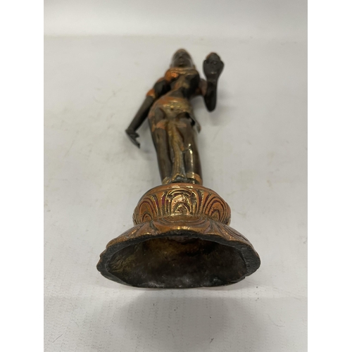 9 - A SINO TIBETAN BI METAL OF A GODDESS, HEIGHT 21CM