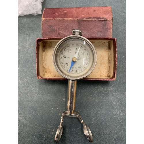 110 - A VIAINTAGE COMPASS AND MAGNIFYING GLASS - BOXED