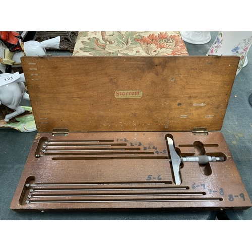 117 - A VINTAGE CASED STARRETT, SCOTLAND, MICROMETER ENGINEERS SET