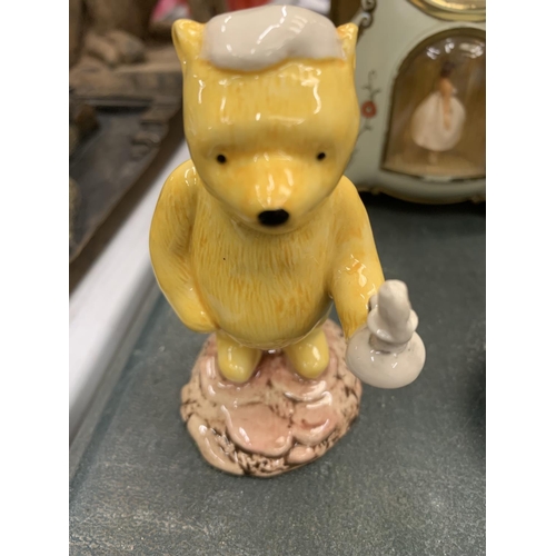 130 - A COLLECTION OF ROYAL DOULTON FIGURES TO INCLUDE WINNIE-THE-POOH, PIGLET, PLUS AND AN UNMARKED BEATR... 