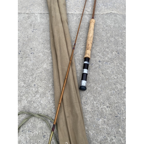 1955 - AN 8' SPLIT CANE FISHING ROD 'FORSHAWS OF LIVERPOOL'