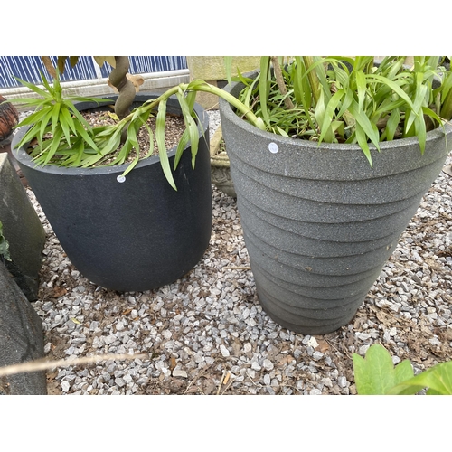 1963 - AN ASSORTMENT OF PLANTERS WITH ESTABLISHED PLANTS