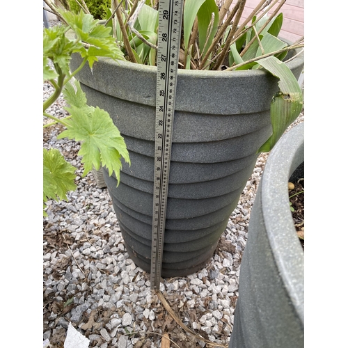 1966 - AN ASSORTMENT OF PLANTERS WITH ESTABLISHED PLANTS