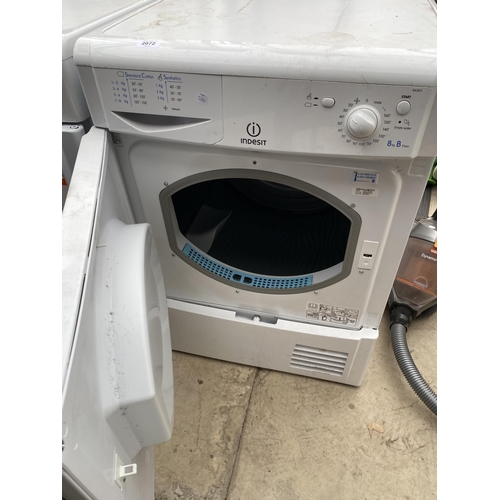 2072 - A WHITE INDESIT 8KG CONDENSOR DRYER