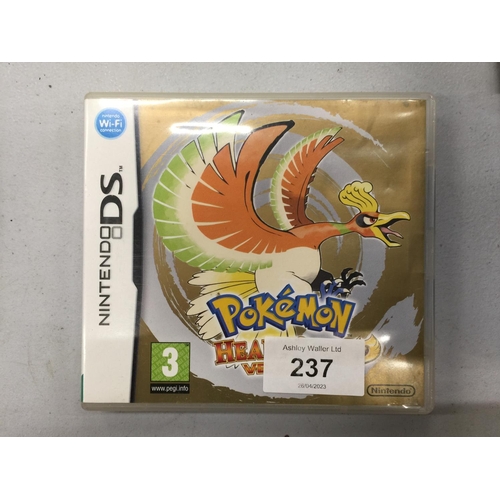 237 - A NINTENDO DS POKEMON HEART GOLD GAME