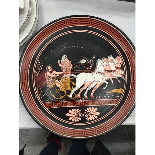 287A - TWO GREEK CABINET/WALL PLATES DIAMETER 28CM