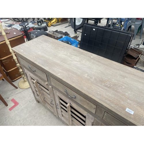 2981 - AN INDIAN HARDWOOD SIDEBOARD, 82