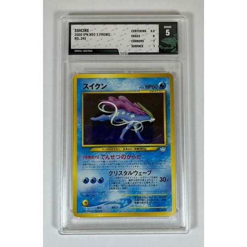 210 - A GRADED POKEMON CARD - 2000 JAPANESE SUICINE NEO 3 LEGENDARY NO.245 - GRADE 5