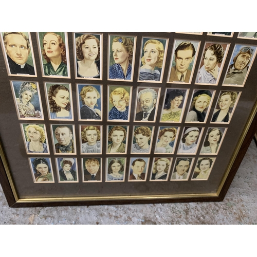 200 - A FRAMED SET OF FILM STARS CIGARETTE CARDS