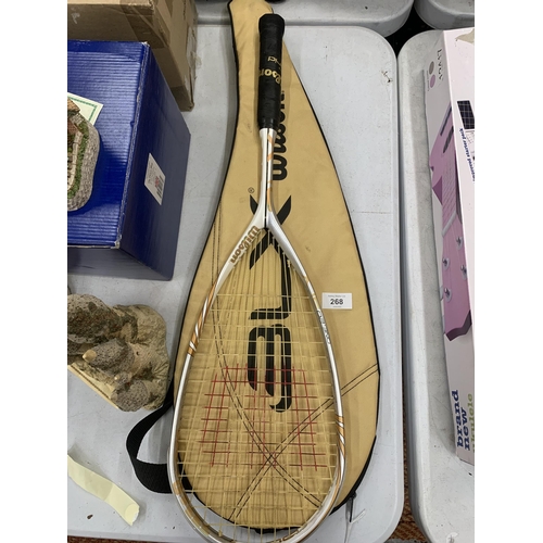 268 - A WILSON HYBRID SPORTS RACKET WITH CASE