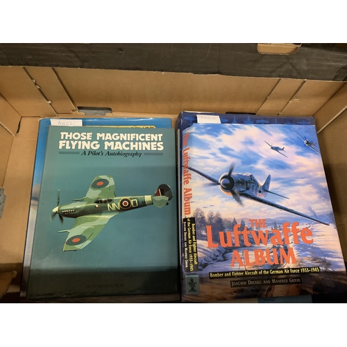 485 - A QUANTITY OF BOOKS ABOUT MILITARY PLANES AND PILOTS