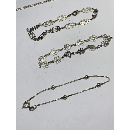 658 - FIVE SILVER BRACELETS