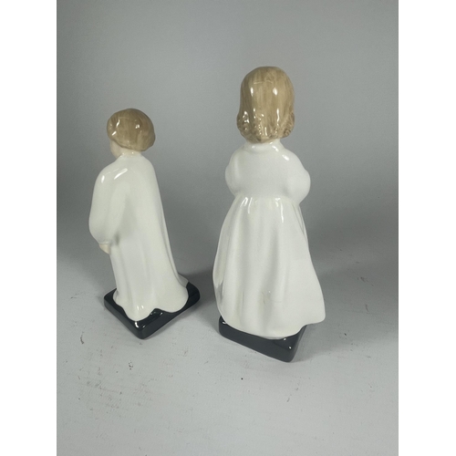 743 - TWO ROYAL DOULTON FIGURES - BEDTIME (A/F) & DARLING