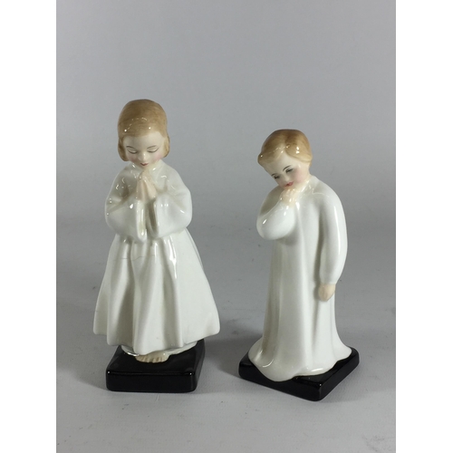 743 - TWO ROYAL DOULTON FIGURES - BEDTIME (A/F) & DARLING