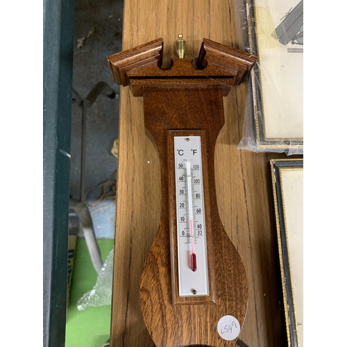 1089 - A WOODEN CASED BAROMETER