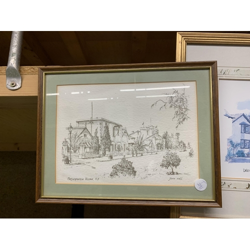 1152 - A LIMITED EDITION PRINT 46/850 OF HAWKSHEAD TOGETHER WITH A PRINT OF MATJIESFONTEIN VILLAGE C.P. BY ... 