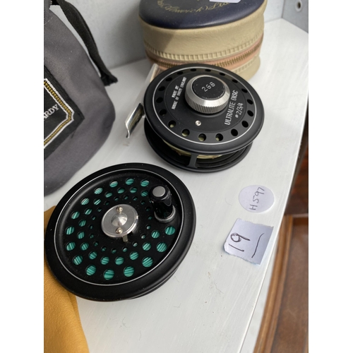 1738 - A HARDY ULTRALITE DISC 2/3/4 FISHING REEL LTD EDITION NO.268 AND SPARE SPOOL, HARDY CASE,BAG AND LEA... 