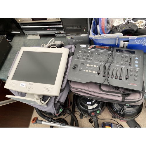 2386 - AN XIOD COMPUTER MONITOR AND A PANASONIIC DIGITAL AV MIXER