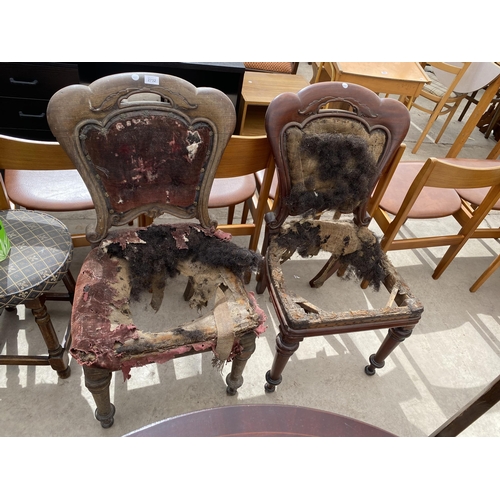 2732 - A PAIR OF VICTORIAN MAHOGANY DINING CHAIRS