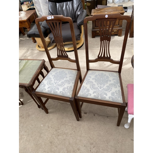 2798 - A PAIR OF EDWARDIAN MAHOGANY BEDROOM CHAIRS