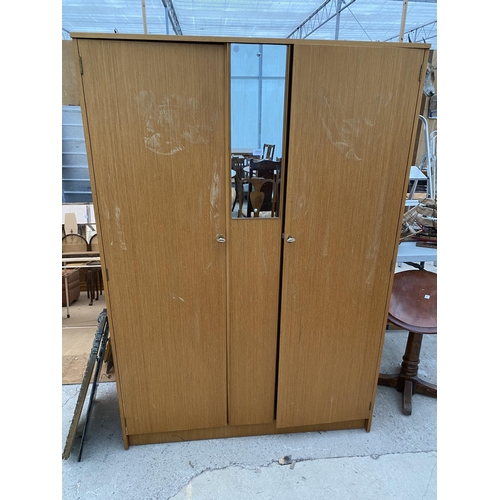 2822 - A RETRO 'SYMBOL' FURNITURE MIRROR DOOR WARDROBE