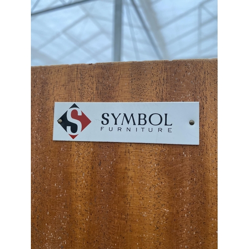 2822 - A RETRO 'SYMBOL' FURNITURE MIRROR DOOR WARDROBE