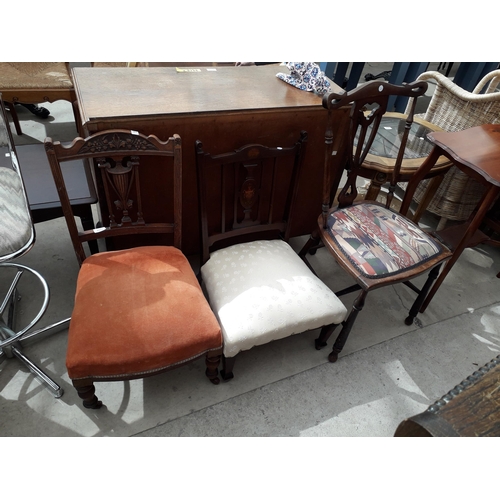 2874 - THREE VARIOUS EDWARDIAN CHAIRS