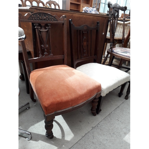 2874 - THREE VARIOUS EDWARDIAN CHAIRS