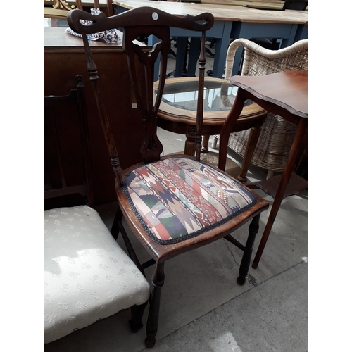 2874 - THREE VARIOUS EDWARDIAN CHAIRS