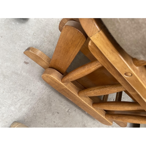 2924 - A MODERN HARDWOOD ROCKING CHAIR