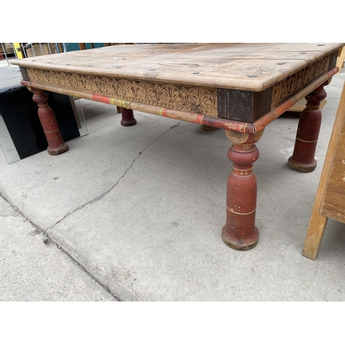 2969 - A VINTAGE INDIAN HARDWOOD JALI COFFEE TABLE