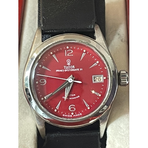 341 - A GENTS TUDOR ROLEX PRICE OYSTER DATE 31 WRISTWATCH SEEN WORKING BUT NO WARRANTY (NOT ORIGINAL BOX)