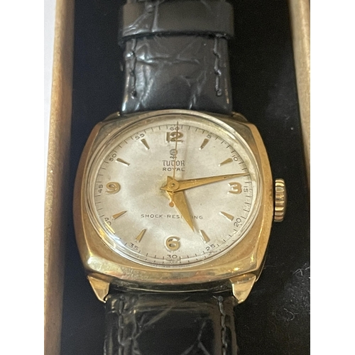 343 - A GENTS 9 CARAT GOLD TUDOR ROLEX ROYAL NOT IN ORIGINAL PRESENTATION BOX