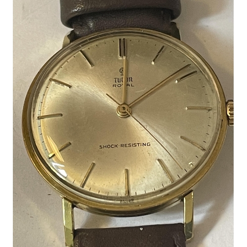 346 - A GENTS TUDOR ROLEX ROYAL GOLD PLATED WRIST WATCH NOT IN ORIGINAL PRESENTATION BOX SEEN WORKING BUT ... 