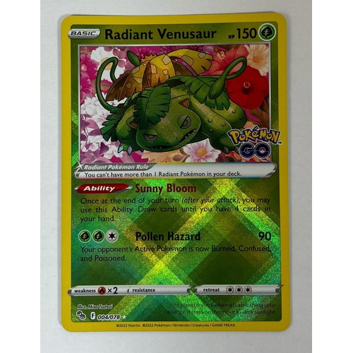 218 - A POKEMON RADIANT VENUSAUR 004/078 RARE HOLO CARD