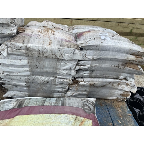 132 - TWENTY FOUR 5KG BAGS OF GRIT SAND NO VAT