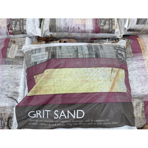 144 - TWENTY FOUR 5KG BAGS OF GRIT SAND NO VAT