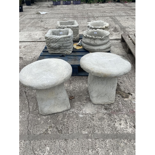173 - A PAIR OF STADDLE STONES NO VAT
