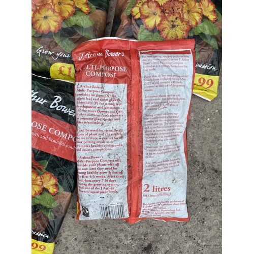 187 - TEN 2L BAGS OF  J ARTHUR BOWERS MULTI PURPOSE COMPOST NO VAT