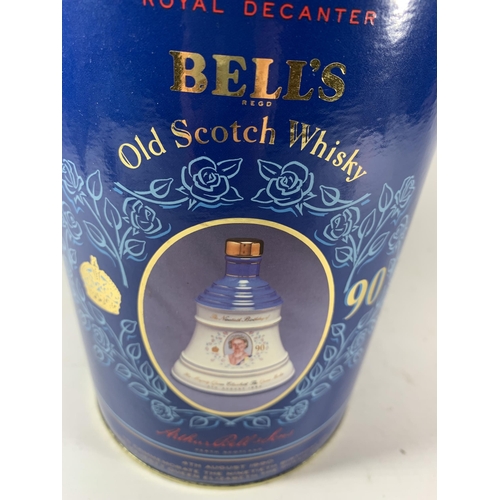 323 - 1 X BOXED 75CL BOTTLE - BELLS 1990 QUEEN ELIZABETH 90TH BIRTHDAY OLD SCOTCH WHISKY