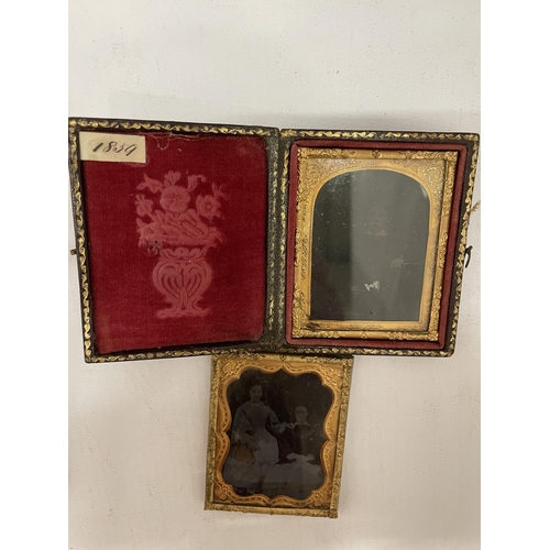 3 - A COLLECTION OF VICTORIAN PORTRAITS IN GILT FRAMES AND ORIGINAL LEATHER CASES