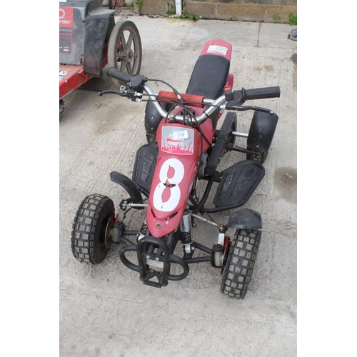 112 - A PETROL CHILDRENS SPEEDYR MIDI ATV QUAD BIKE NO VAT