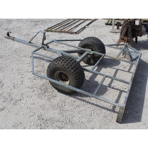 1276 - SCRAPER TRAILER WITH BALOON TYRES  NO  VAT