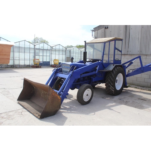 179 - A WORKING  FORD 3400 TRACTOR  WITH FRONT END LOADER & REAR END DITCHING ARM & BUCKET NO VAT