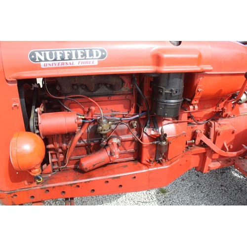 185 - A NUFFIELD UNIVERSAL THREE TRACTOR IN GOOD ORDER RECENT REBUILD, 4 NEW TYRES, RE-CON STARTER, DYNAMO... 