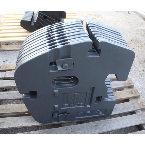 232 - TEN NEW HOLLAND WEIGHTS 45KG - PLUS VAT