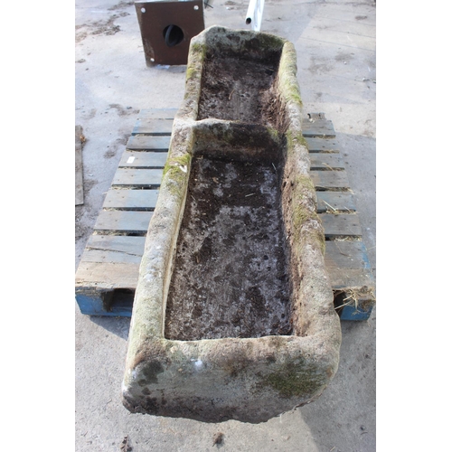 244 - A LARGE STONE TROUGH NO VAT