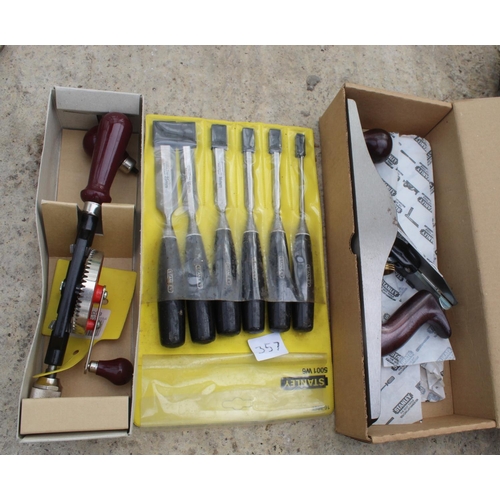 357 - PLANER,CHISELS/DRILL - NO VAT