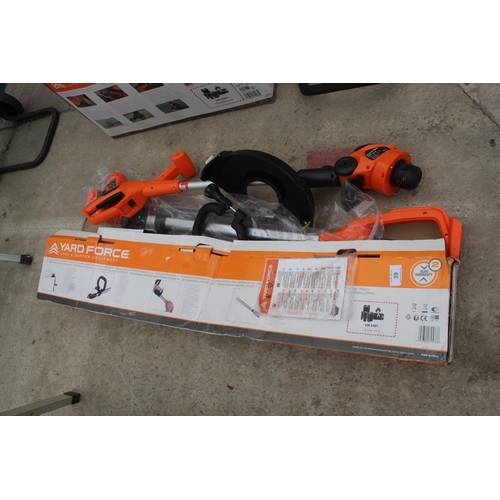 39 - AN AS NEW AND BOXED ELECTRIC CORDLESS WORKFORCE SET TO INCLUDE LAWNMOWER. STRIMMER, LONG REACH HEDGE... 